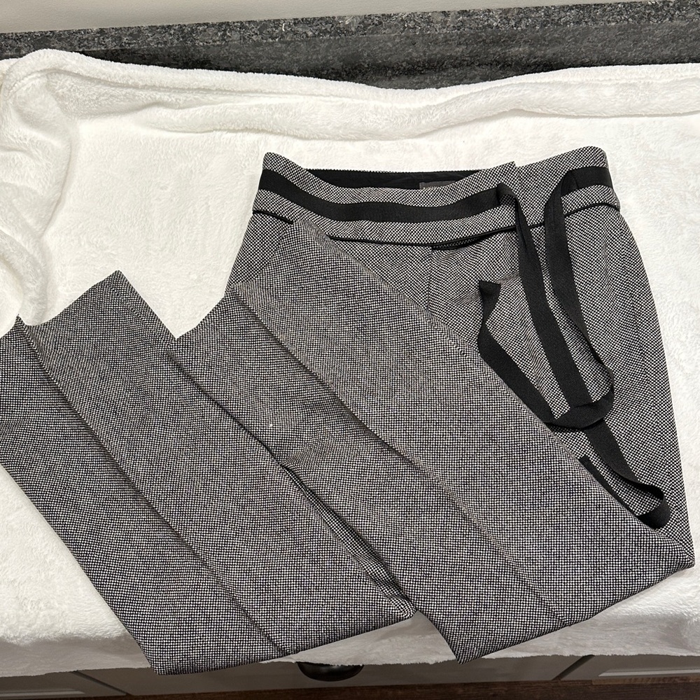 Houndstooth Pants with Black Stripes